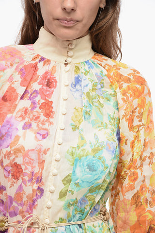 Floral Patterned RAIE LANTERN Dress with Belt