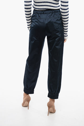 Silk-Satin Joggers with Cuffs