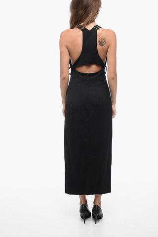 Cool Wool Cut-Out Dress with Overall Desing