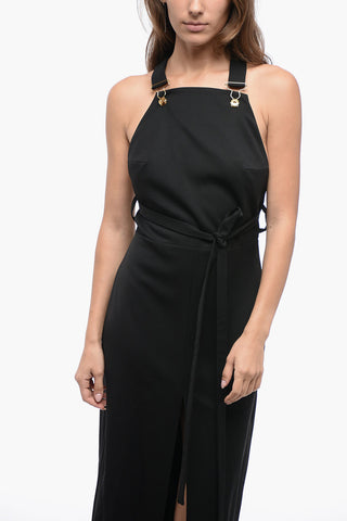 Cool Wool Cut-Out Dress with Overall Desing
