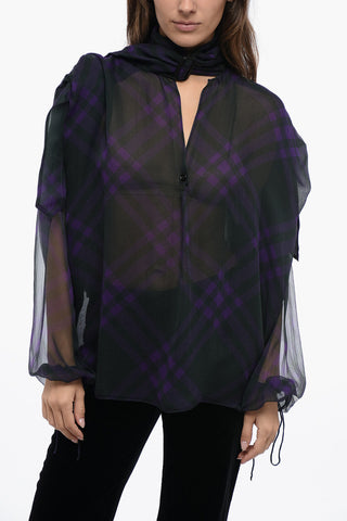 Blusa Multi-Layer in Chiffon con Dettaglio Fibbia