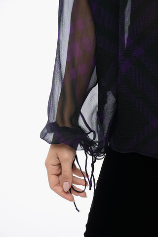 Blusa Multi-Layer in Chiffon con Dettaglio Fibbia