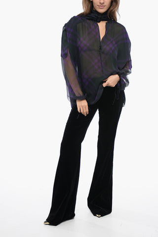 Blusa Multi-Layer in Chiffon con Dettaglio Fibbia