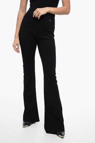 Pantaloni Flared Fit in Tessuto Jacquard