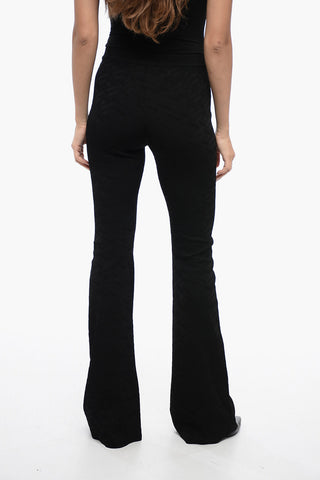 Pantaloni Flared Fit in Tessuto Jacquard