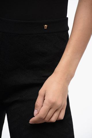 Pantaloni Flared Fit in Tessuto Jacquard