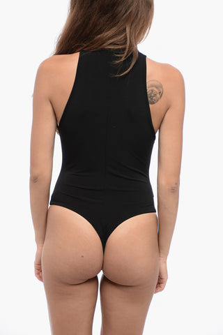 Body a Collo Alto in Tessuto Stretchy