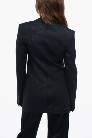 Wool Check Motif Blazer with Lurex Detailing