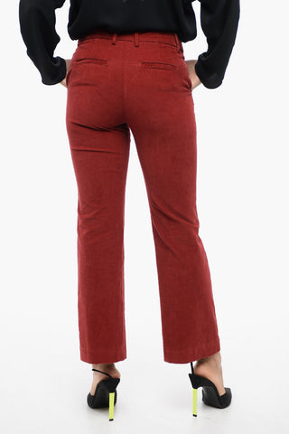 Low-Rise Corduroy Pants with Flared Fit