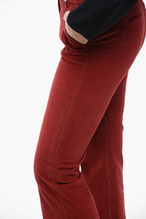 Low-Rise Corduroy Pants with Flared Fit
