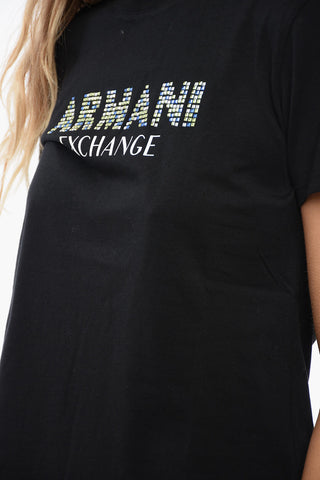 EXCHANGE Crew Neck T-Shirt with Studded Logo