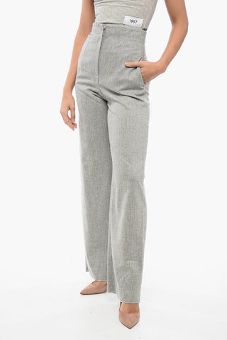 EMPORIO Wool-Blend Palazzo Trousers with Hidden Closure