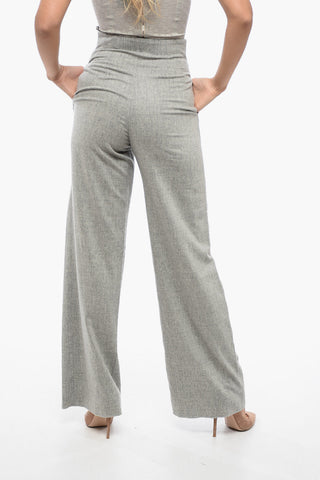 EMPORIO Wool-Blend Palazzo Trousers with Hidden Closure