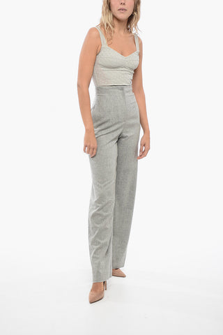 EMPORIO Wool-Blend Palazzo Trousers with Hidden Closure