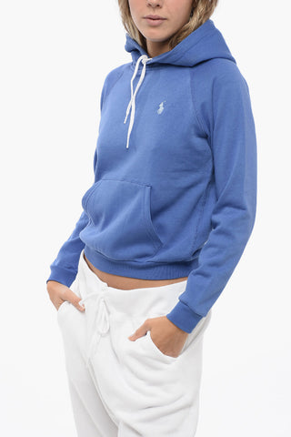 Brushed Cotton Blend Hoodie with Embroidered Logo