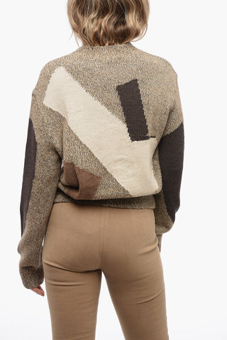 Pullover in Misto Lana con Fantasia Geometrica