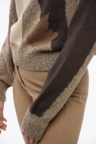 Pullover in Misto Lana con Fantasia Geometrica