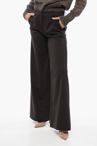 Virgin Wool Pants with Wide-Leg Fit