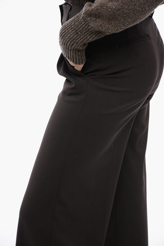 Virgin Wool Pants with Wide-Leg Fit