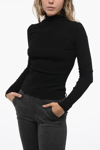 Ribbed Sweater with Hood