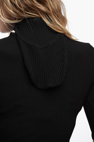 Ribbed Sweater with Hood