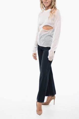 BETSY Sheer Sweater with Self-tie Detailing