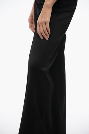 Maxi-Flare Virgin Wool Trousers with Stitched Crease