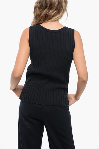 LEISURE Ribbed Cotton Blend FETTA Top
