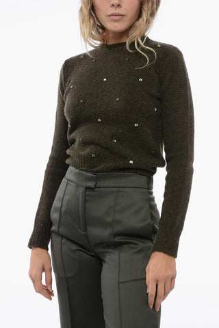STUDIO Pullover in Misto Lana con Applicazione Strass