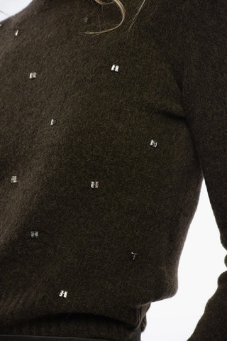 STUDIO Pullover in Misto Lana con Applicazione Strass