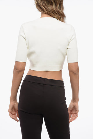 Short-sleeved DAILY Cardigan with Logoed Buttons