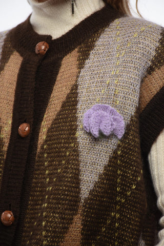 Gilet Oversized in Misto Mohair a Scacchi