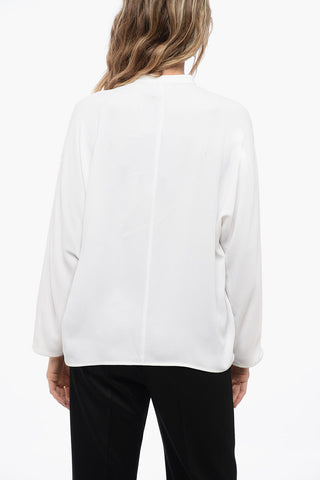 Shimmer Detailing Blouse with Pleated Collar Detail