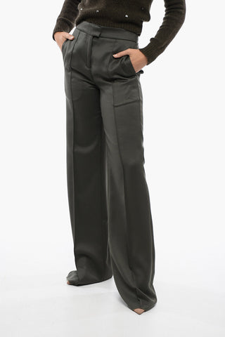 Pantalone Wide-Leg in Lana a Vita Alta