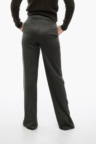Pantalone Wide-Leg in Lana a Vita Alta