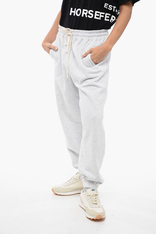 Joggers in Cotone con Bande Laterali a Costine