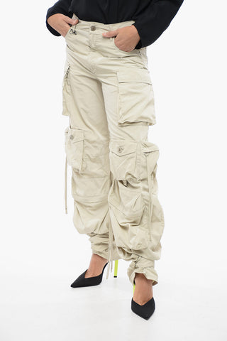 Pantaloni Parachute Multitasca con Dettaglio Orlo