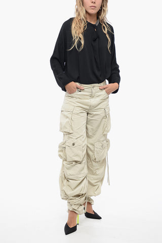 Pantaloni Parachute Multitasca con Dettaglio Orlo