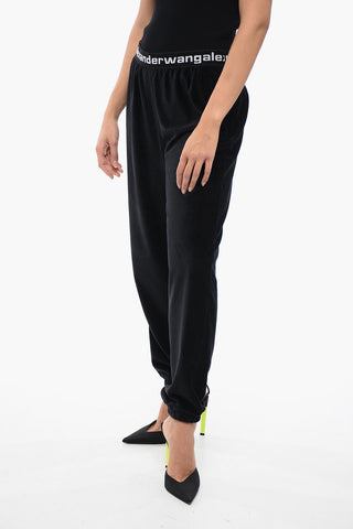 T by ALEXANDER WANG Corduroy Joggers with Logoed Elastic Band