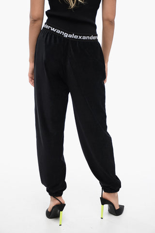 T by ALEXANDER WANG Corduroy Joggers with Logoed Elastic Band