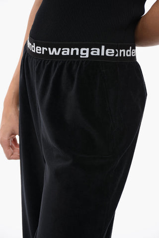 T by ALEXANDER WANG Corduroy Joggers with Logoed Elastic Band