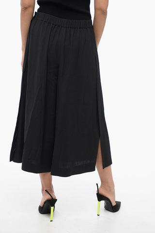 Pantaloni Crop Max-Wide con Dettaglio Pinces