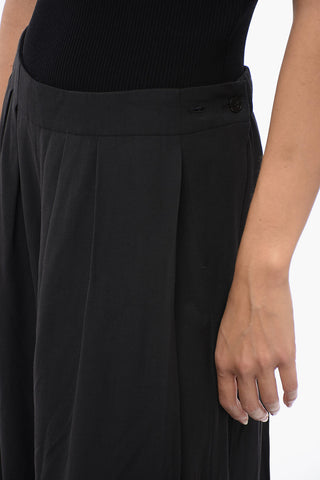 Pantaloni Crop Max-Wide con Dettaglio Pinces