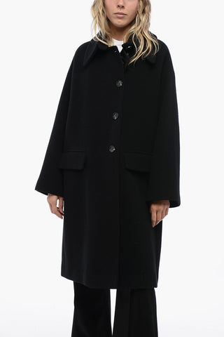 EMPORIO Wool Dropped- Sholuder Coat with Flared Fit