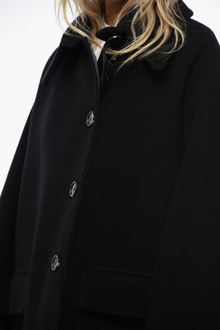 EMPORIO Wool Dropped- Sholuder Coat with Flared Fit