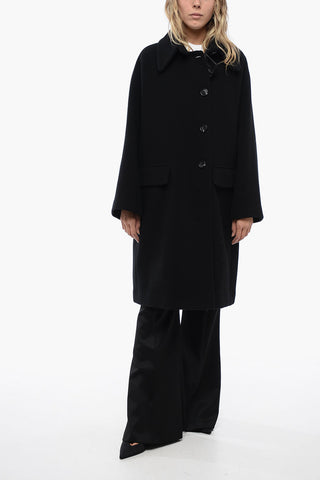 EMPORIO Wool Dropped- Sholuder Coat with Flared Fit