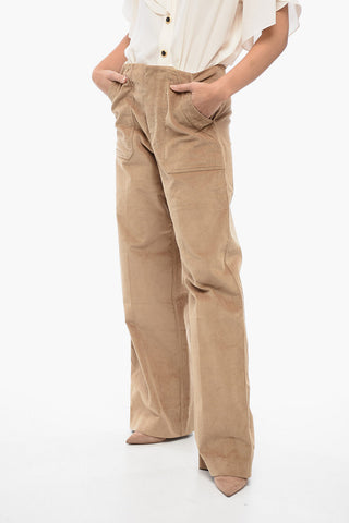 Corduroy Carpenter Pants with Logo Application