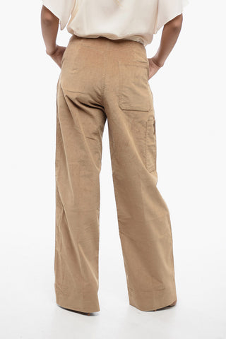 Corduroy Carpenter Pants with Logo Application