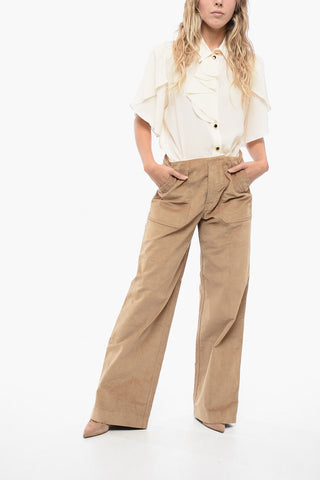 Corduroy Carpenter Pants with Logo Application
