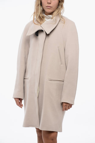 Blended Virgin Wool Coat with Buckle Detailed Collar
